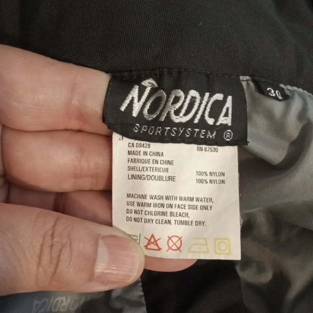 Nordica Ski Pants Mens 30 Full Side Zip Nylon Gorpcore Outdoors Winter
